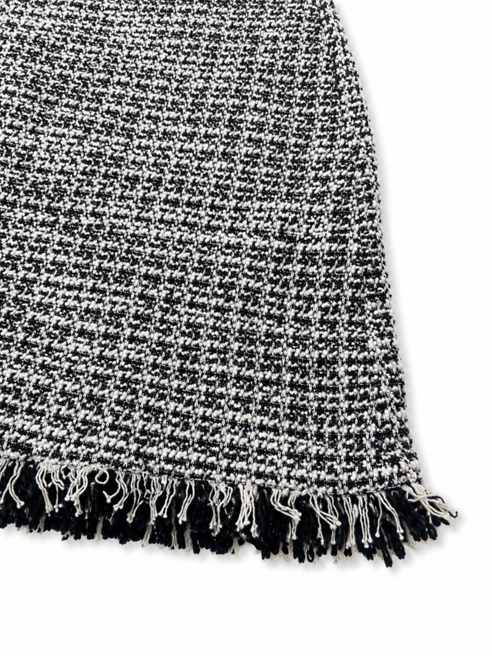 Tahari ASL Black & White Tweed Fringe Sheath Dress 6 - Picture 6 of 7
